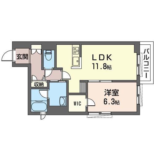 エターナルウッド(1LDK/2階)の間取り写真