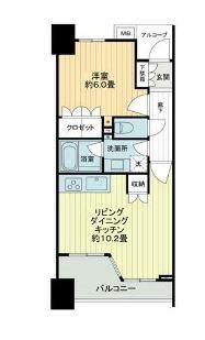 イクシア横浜鶴見ステーションフロント(1LDK/2階)の間取り写真