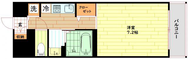 レジデンス南森町(1K/7階)の間取り写真