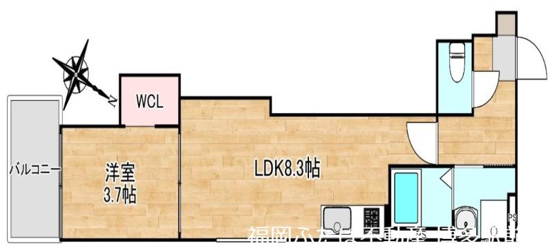 CRECIA周船寺II(1LDK/1階)の間取り写真
