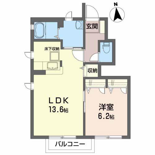 コスモ・ベルグ(1LDK/1階)の間取り写真