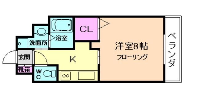 エルメンハイムII(1K/1階)の間取り写真