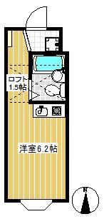 ツインリーフ南大泉(ワンルーム/1階)の間取り写真