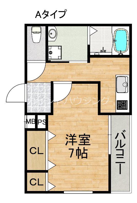 フジパレス泉佐野駅西I番館(1K/3階)の間取り写真