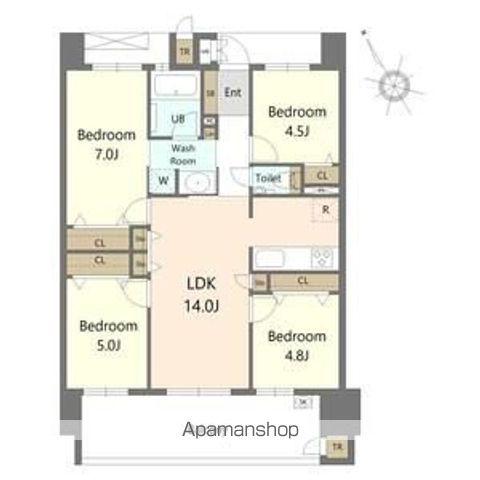 S-RESIDENCE愛宕サウス(4LDK/4階)の間取り写真