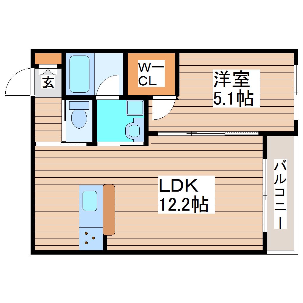 シャーメゾンアムール(1LDK/1階)の間取り写真