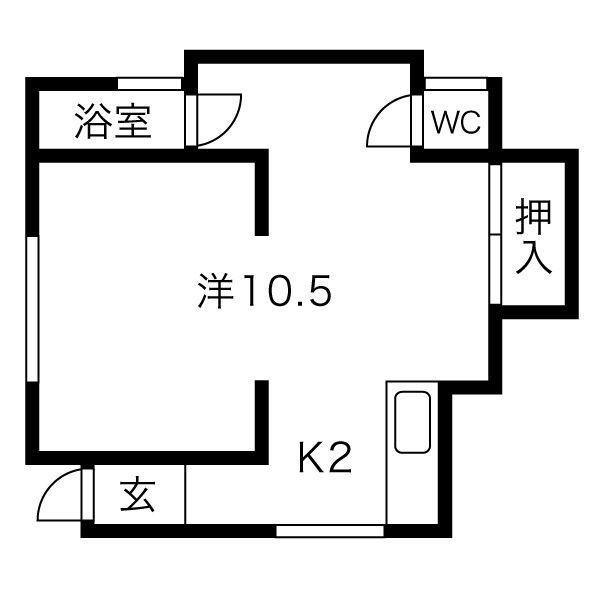 リブラ伊伝居(2K/1階)の間取り写真