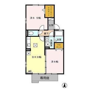レクサス B(2DK/1階)の間取り写真