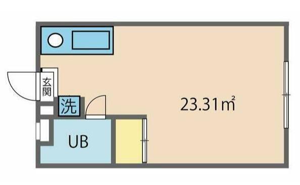 ポルシェ中山町(ワンルーム/1階)の間取り写真