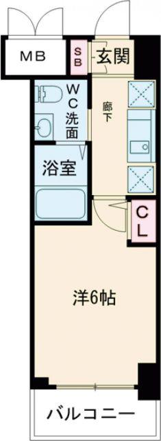 エステムプラザ神戸西IVインフィニティ(1K/5階)の間取り写真