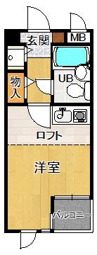 ロイヤルメゾン宝塚南(ワンルーム/2階)の間取り写真