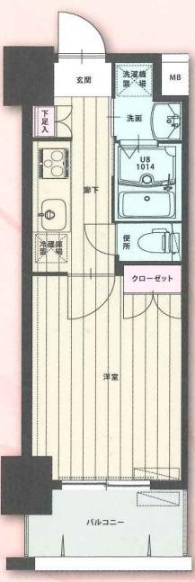 CLUB ORIENT 105(1K/8階)の間取り写真