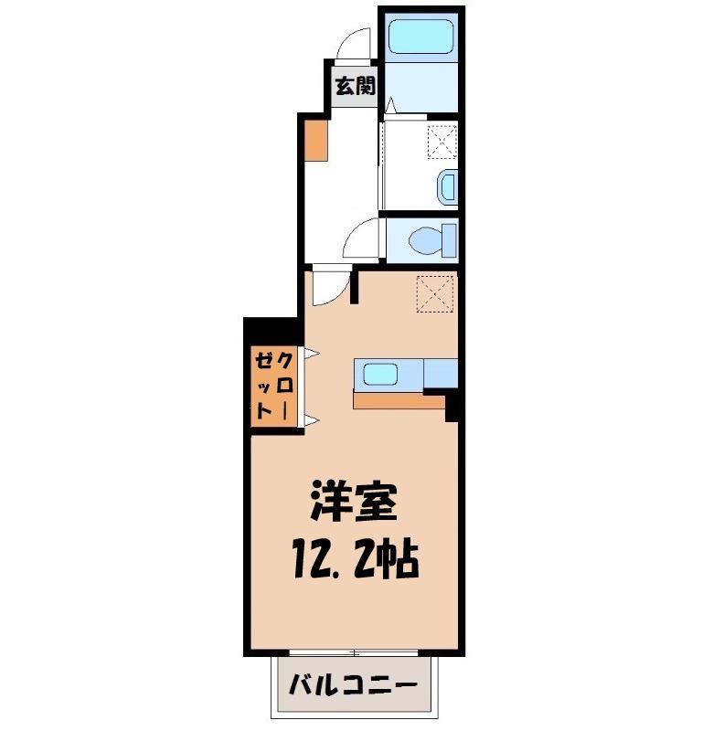 グレイスタウンB(ワンルーム/1階)の間取り写真