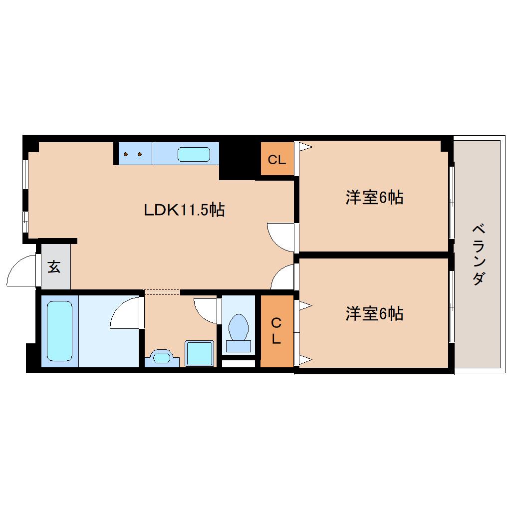 シティコープ新大宮(2LDK/5階)の間取り写真