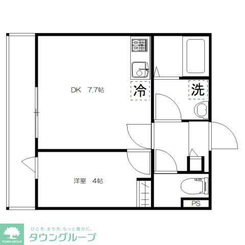 STONE RIVER 堀崎町(1DK/1階)の間取り写真