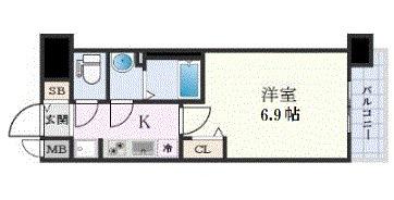 プレサンス大阪都島エレナード(1K/3階)の間取り写真