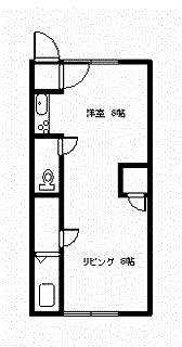 マンションつるや(1DK/2階)の間取り写真