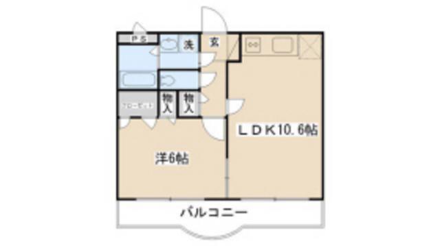 マリベールFK二葉(1LDK/1階)の間取り写真