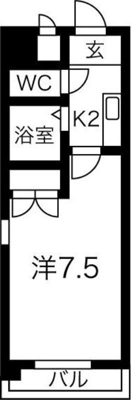 丸の内US(1K/8階)の間取り写真