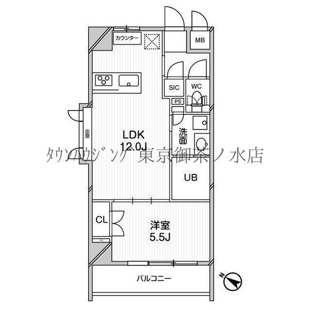 エルスタンザ文京千駄木(1LDK/2階)の間取り写真