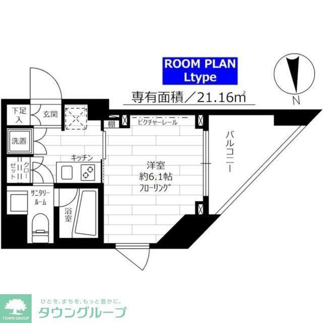ステージグランデ馬込アジールコート(1K/6階)の間取り写真