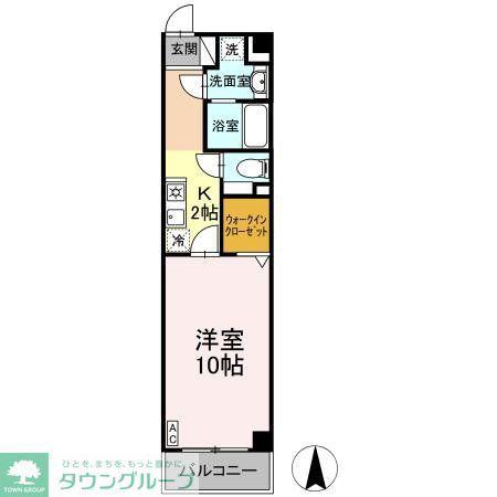 グランソワール瑞穂(1K/4階)の間取り写真