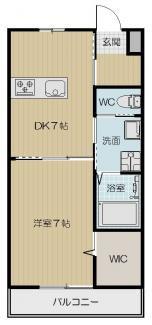UKマンション(1DK/2階)の間取り写真