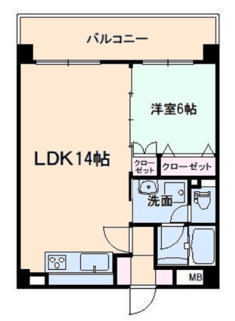 やよいビル(1LDK/4階)の間取り写真