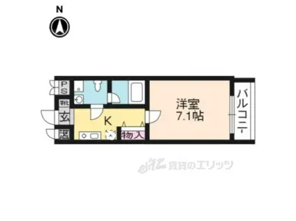 G-STAGE京都四条大宮(1K/4階)の間取り写真