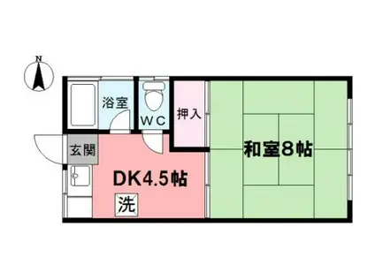 めぐみ荘(1DK/2階)の間取り写真