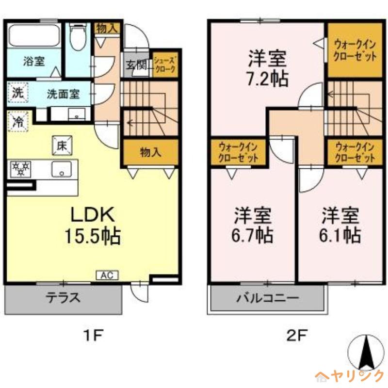 パークヒルズ(3LDK/1階)の間取り写真