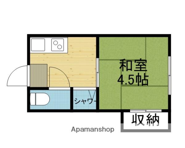 中川東アパート(1K/2階)の間取り写真