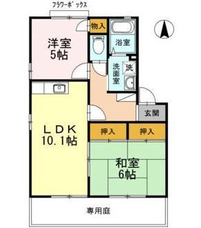 サンライズ吉永 E棟(2LDK/2階)の間取り写真
