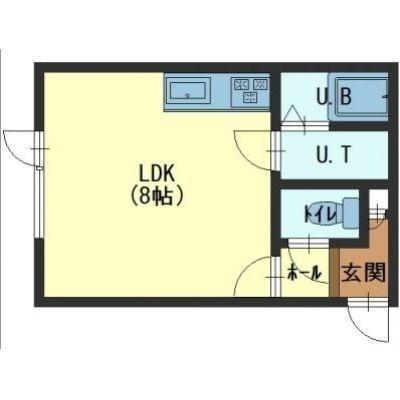 プランドル(ワンルーム/3階)の間取り写真