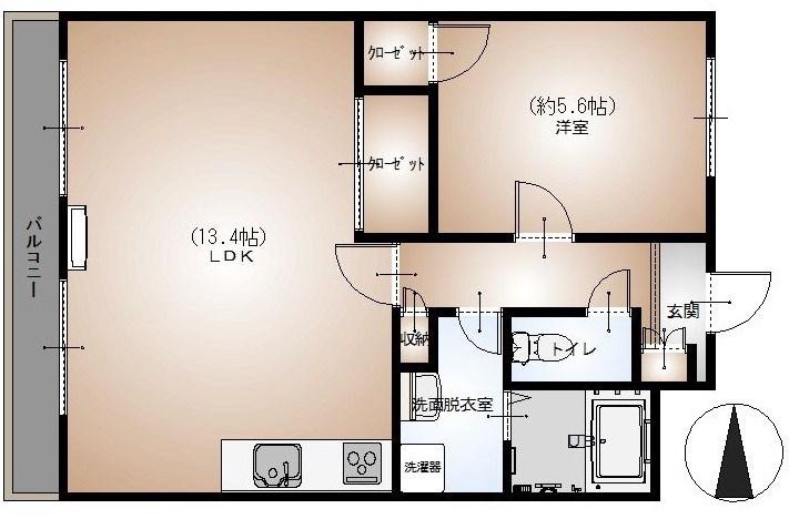 セレスティアル新居浜(1LDK/8階)の間取り写真