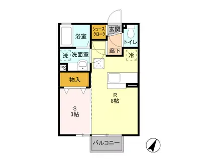 フォレスター(1LDK/2階)の間取り写真