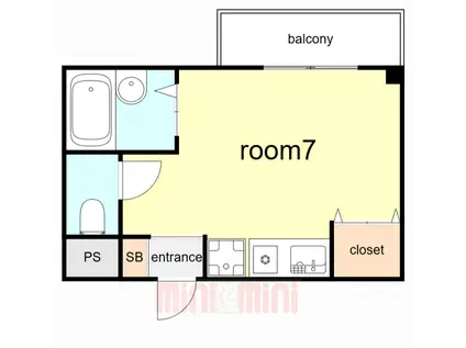 YS WORLD(ワンルーム/1階)の間取り写真