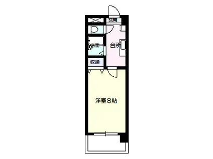 ベルエアー(1K/2階)の間取り写真
