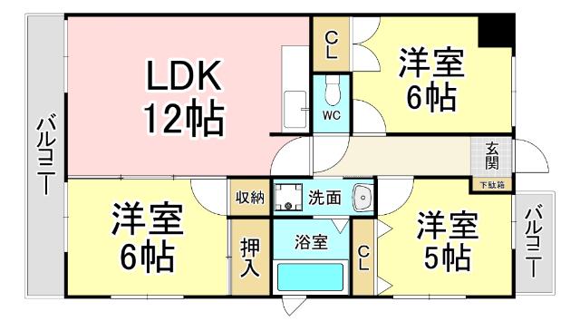 ルネッサンス宮ノ尾I(3LDK/3階)の間取り写真