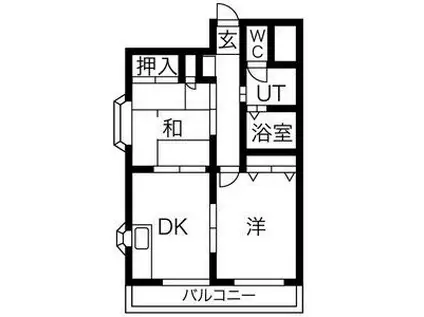 クラシティ御幸(2DK/5階)の間取り写真