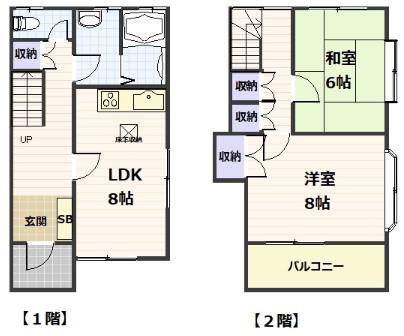 グリーンコート(2DK/1階)の間取り写真