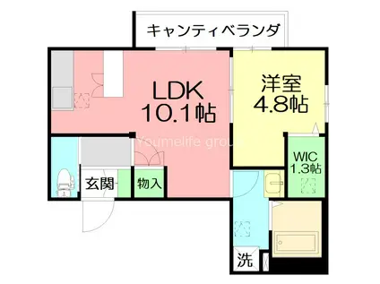 BATAVIA(1LDK/2階)の間取り写真