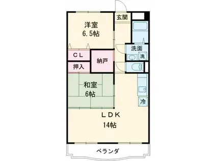 イーストパレス(2SLDK/3階)の間取り写真