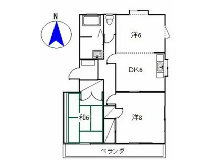 ガーデンヒルズ(3DK/3階)の間取り写真