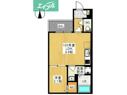 REGALEST 門田屋敷II(1LDK/2階)の間取り写真