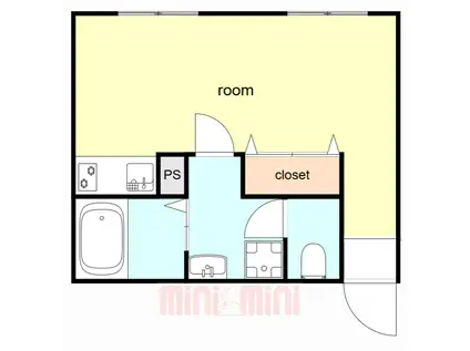 サニーパレス伊川谷(ワンルーム/2階)の間取り写真