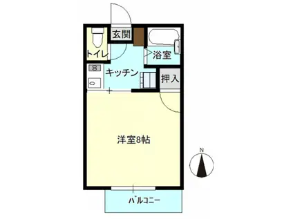 ビバーチェ(1K/1階)の間取り写真