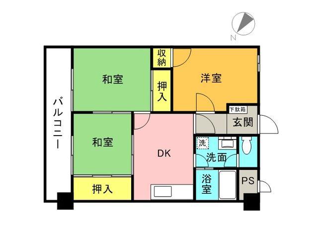 ロイヤルハイツMITSUYA(3DK/7階)の間取り写真