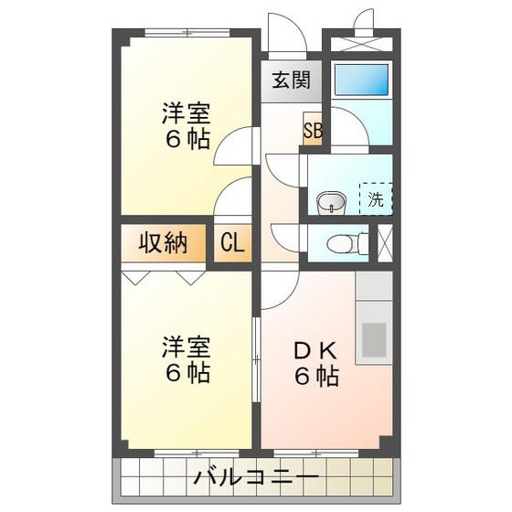 リンピア藤(2DK/1階)の間取り写真