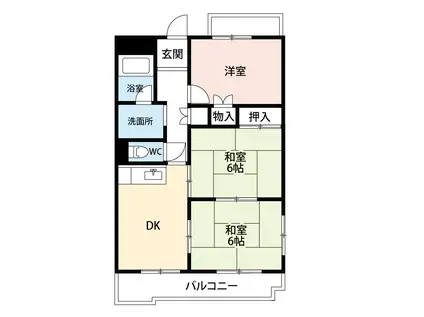 成瀬ハイツII(3DK/4階)の間取り写真